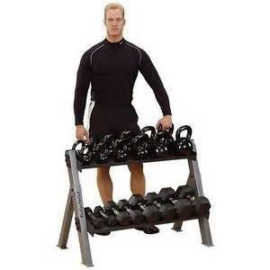 Body Solid Dumbbell KettleBell Free Weight Storage Rack GDKR100