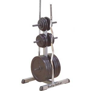 Body Solid Standard Free Weight Plate Tree Bar Holder Rack GSWT