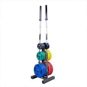 Body Solid Vertical Olympic Plate Weight Tree Storage Rack WT46