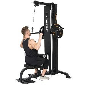 PowerTec Lat Pull Down Machine Upper Lower Pulley Curl Row P-LM