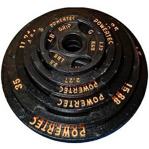 PowerTec Fitness 255# Olympic Grip Plate Set Free Weight Plates