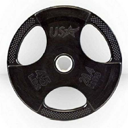 USA Troy Olympic Free Weight Plate Rubber Coated Grip Plates 45#