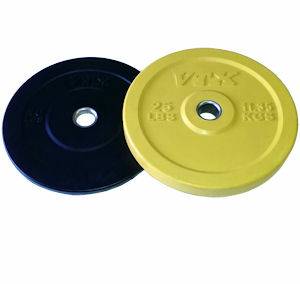 VTX Honey Bee Olympic Rubber Bumper Free Weight Plate Set 80 lb.