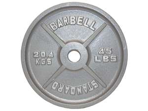 Olympic Cast Iron Metal Free Weight Lifting Plate Plates Gray 45 Olympic Cast Iron Metal Free Weight Lifting Plate Plates Gray 45