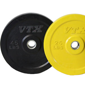 VTX Honey Bee Olympic Rubber Bumper Free Weight Plate Set 140 lb