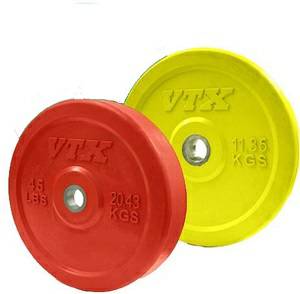 VTX Olympic Colored Rubber Bumper Free Weight Plate Set Sets 140