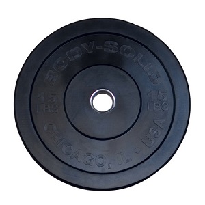 Body Solid Olympic Rubber Bumper Weight Plate Plates 15lb OBPX15