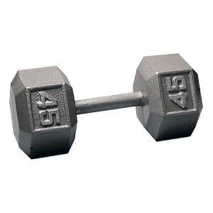 Ader Free Weight Hex Hexagon Cast Iron Dumbell Dumbbell 45#