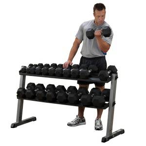 Body Solid Dumbbell Dumbell Storage 2 Tier Horizontal Rack GDR60