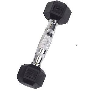 Body Solid Commercial Rubber Hex Dumbbell 3 lb Free Weight