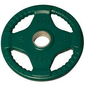 Body Solid Olympic Free Weight Plate Rubber Coated Grip Green 10