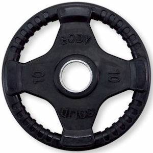 Body Solid Olympic Free Weight Plate Rubber Coated Grip Black 10