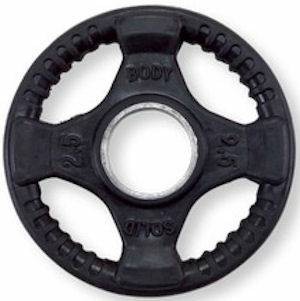 Body Solid Olympic Free Weight Plate Rubber Coat Grip Black 2.5#