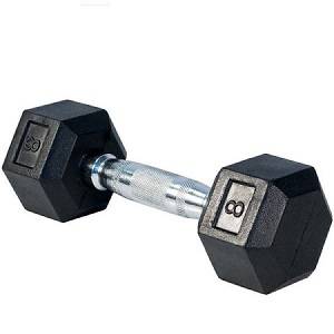 Iron Grip Urethane Rubber Hex Dumbbell 8 lb Free Weight