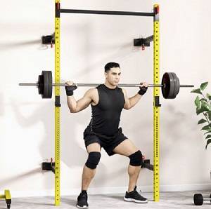 HF Folding Wall Mount Power Multi Press Squat Rack Space Save QJ