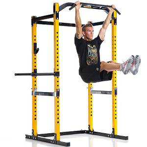 PowerTec Power Tec Squat Rack Full Safety Cage Gym WB-PR Yellow