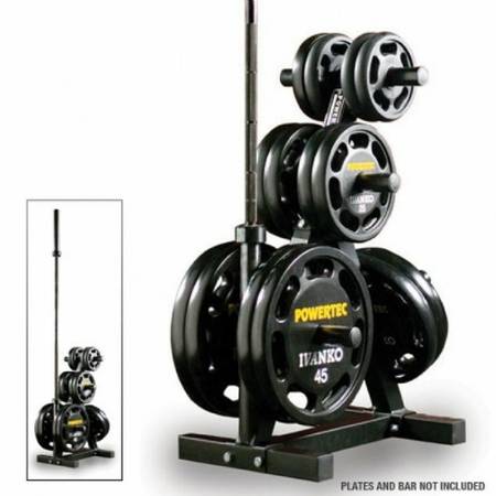 PowerTec Fitness Olympic Plate Weight Rack Storage Tree WB-WR