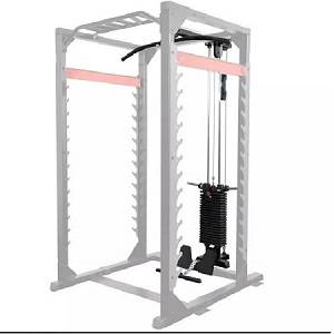 SteelFlex Commercial Power Squat Rack Safety Cage Lat Attachment