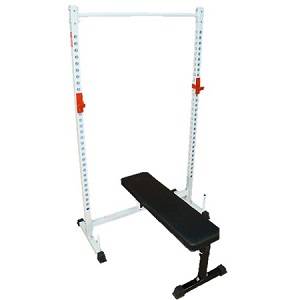 Squat Stand MultiPress Power Rack Gym with Folding Utility Bench Squat Stand MultiPress Power Rack Gym with Folding Utility Bench