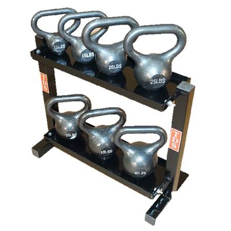 Kettlebell Kettle Bell Dumbbell Storage Weight Rack 2 Tier 24in