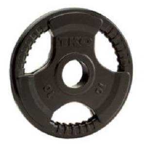 TKO Plate Olympic Rubber Tri-Grip 10# Free Weight Lifting Plates