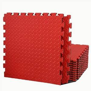 Interlocking Rubber Puzzle Mat Floor Flooring Mats 24x24x1 in