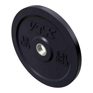 VTX Olympic Colored Rubber Bumper Free Weight Plate Plates 15 lb