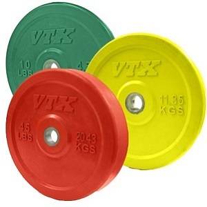 VTX Olympic Colored Rubber Bumper Free Weight Plate Set Sets 160