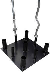 Vertical 9 Bar Stand Holder Holds 5 Olympic 2 inch & 4 Standard